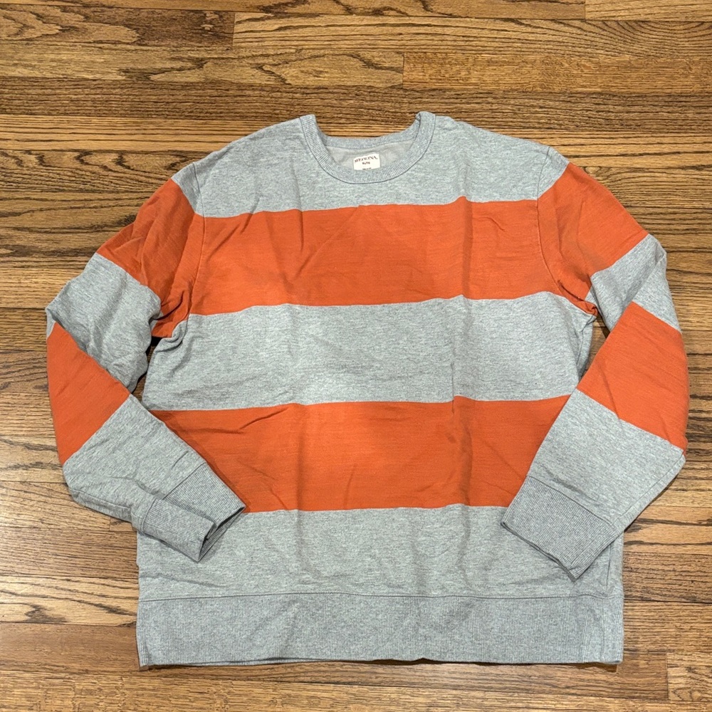 Merona Gray Sweatshirt with Orange Stripes XL